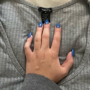 grey rue 21 shirt with buttons up the middle size medium